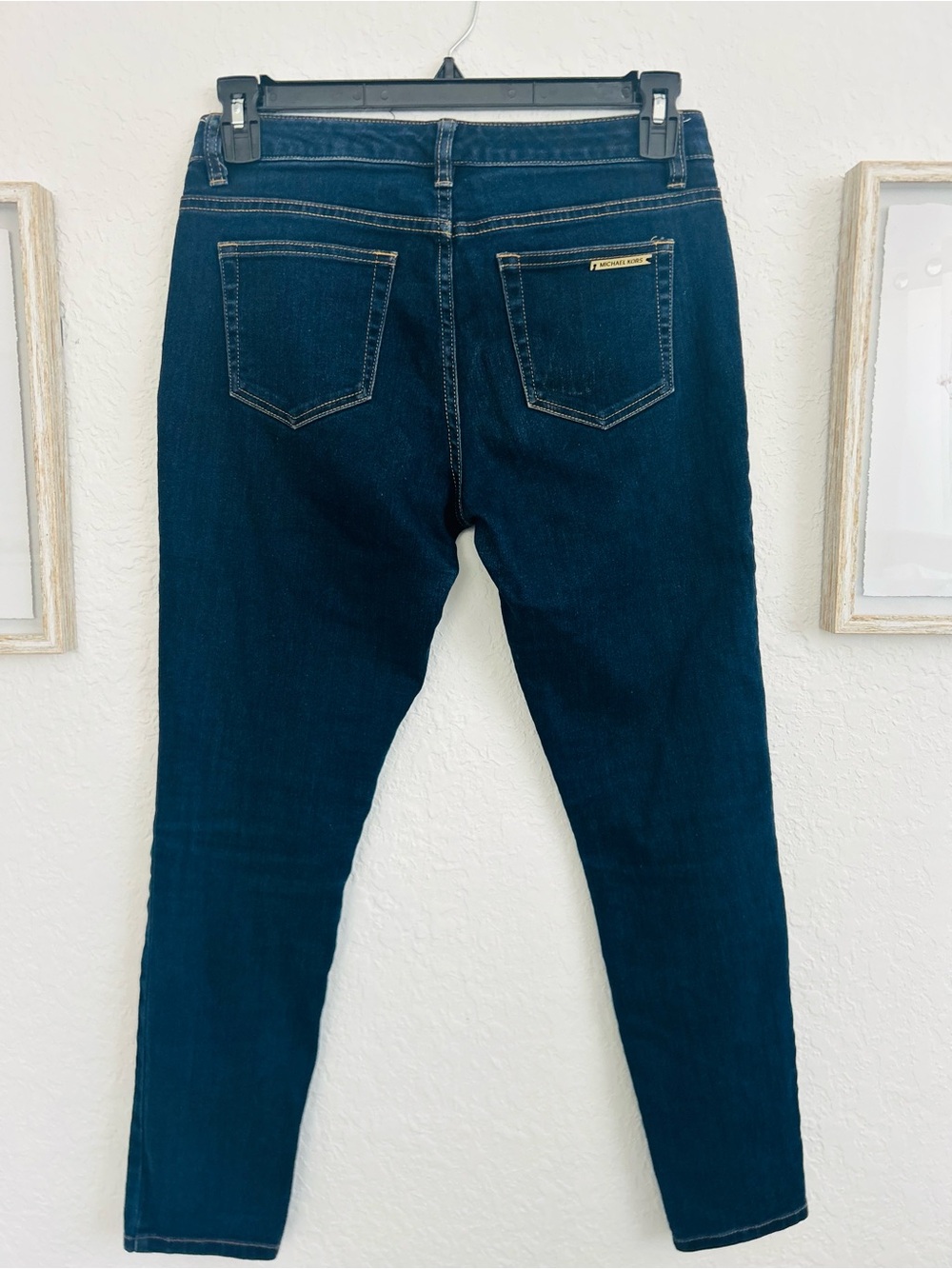Michael Kors Dark Indigo Skinny Jeans with Gold Accents - Picture 5 of 6
